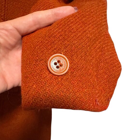 Mondo Di Marco 1970s Vintage Womens Wool Blazer Jacket Medium Orange Retro Lined - Picture 11 of 16